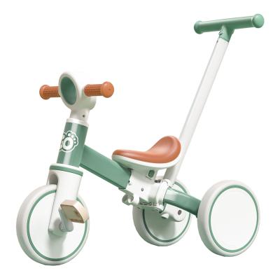 4-in-1 Toddler Tricycle for Ages 18 Months to 5 Years Old - Extended Push Handle for Effortless Push, Gift Trike for Toddler 3 to 5 Year, Kids Tricycle with Foldable Front Footrest, Green